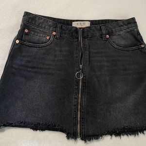We the free black denim mini skirt size 28